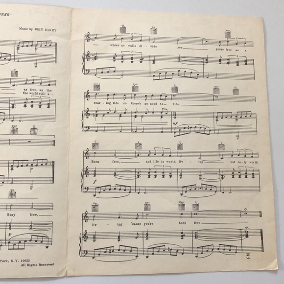 Vintage 1966 Born Free sheet music - Picture 3 of 5